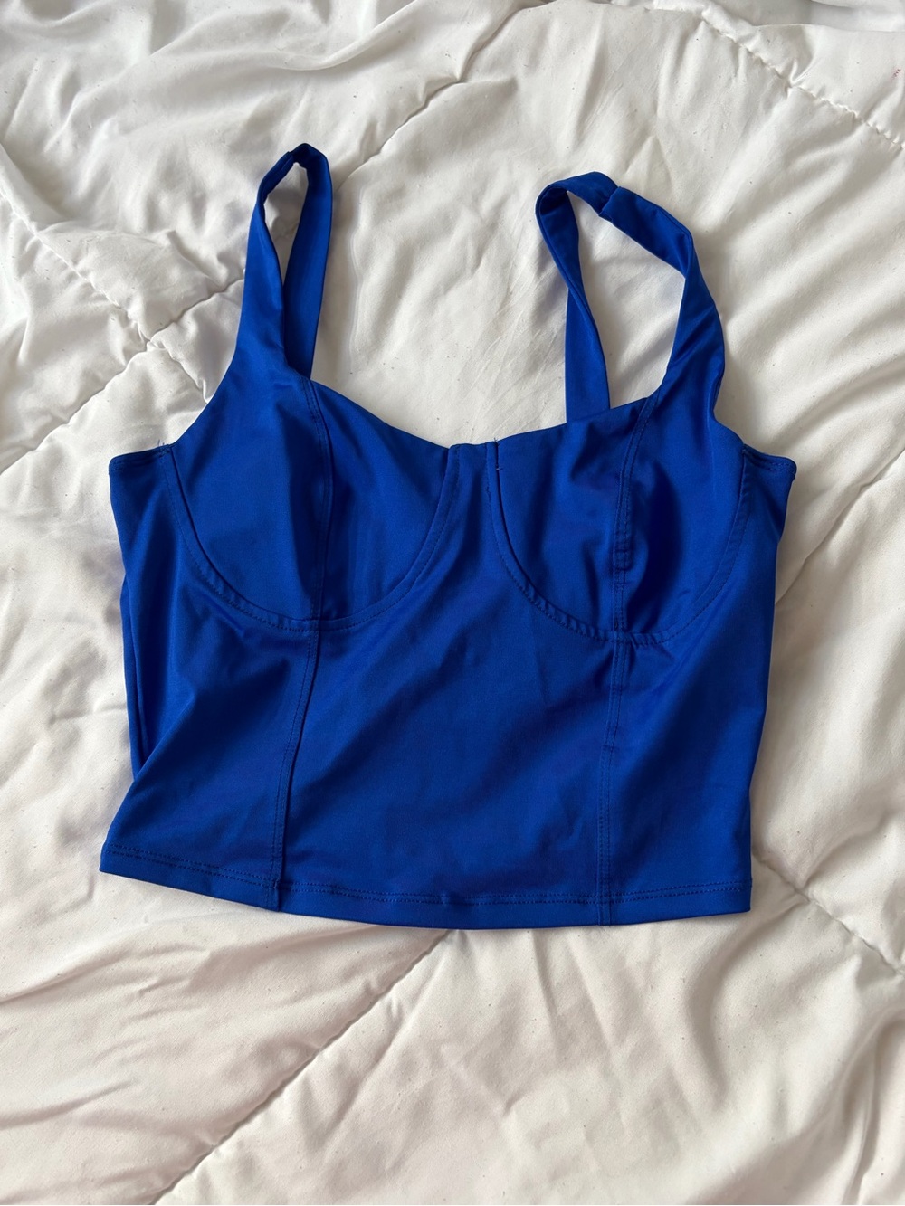 Blue Bustier Crop Top - M